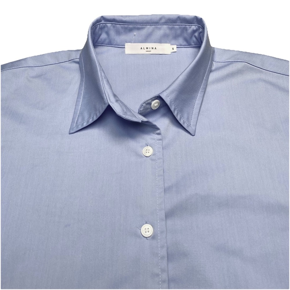 Almina Concept Shirt S Womens L/S Button Up Periwinkle Blue Minimalist
